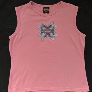 Y2K 2000s Harley-Davidson Pink Tank Top grunge